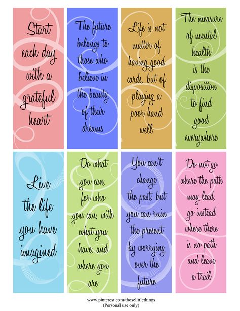 Book Items, 365 Jar, Quote Jar, Bookmarks Quotes, Free Printable Bookmarks, Creative Bookmarks, Fina Ord, Bookmark Craft, Sayings And Phrases