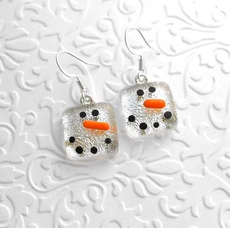 GalaxyGlassStudio - Etsy Christmas Fused Glass Ideas, Kid Ornaments, Ellensburg Washington, Glass Snowflakes, Fused Glass Jewelry Dichroic, Snowman Earrings, Dichroic Jewelry, Fused Glass Christmas, Fused Glass Dishes