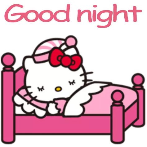 Good Night Hello Kitty, Sticker Packs, Free Stickers, Sweet Dreams, Good Night, Hello Kitty, Kitty, Pink, Fictional Characters