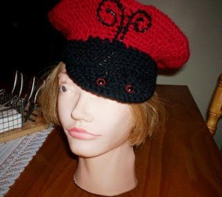 Cats-Rockin-Crochet Fibre Artist.: Crochet Ladybug, Beret and Scarf Set Crocodile Stitch Hat, Popular Crochet Patterns, Free Crochet Patterns For Baby, Crochet Patterns For Baby, Butterfly Hat, Crochet Ladybug, Crochet Hat Patterns, Stitch Hat, Popular Crochet