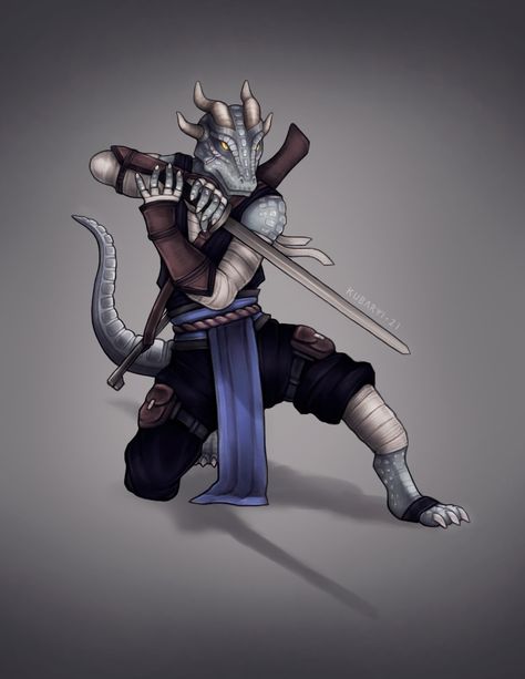 ArtStation - Dragonborn Kensei Monk, Jo Kubaryi Kensei Monk, Silver Dragonborn, Monk Design, Dnd Dragonborn, Dnd Characters, Humanoid Sketch, Silver, Design