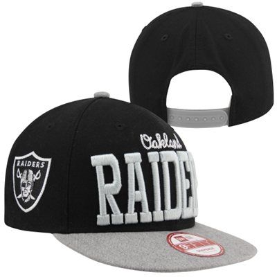 New Era Oakland Raiders V-Team 9FIFTY Snapback Hat - Black/Silver