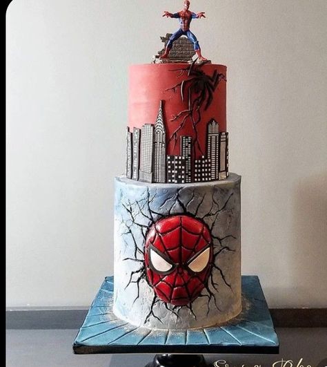 Orumcek Adam, Friendly Neighborhood Spiderman, Spiderman Cakes, Rodjendanske Torte, Boy Cakes, Spiderman Birthday Cake, Birthday Cake For Husband, Superhero Birthday Cake, Spiderman Theme