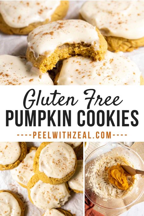 A soft and chewy gluten free pumpkin cookie recipe with maple cream cheese frosting. Easy to make and perfect for Fall. This is the BEST GF cookie recipe. Gluten Free Pumpkin Cookies, Maple Cream Cheese Frosting, Maple Cream Cheese, Pumpkin Sugar Cookies, Pumpkin Cookie Recipe, Maple Cream, Pumpkin Cream Cheeses, Cream Cheese Cookies, Cheese Cookies