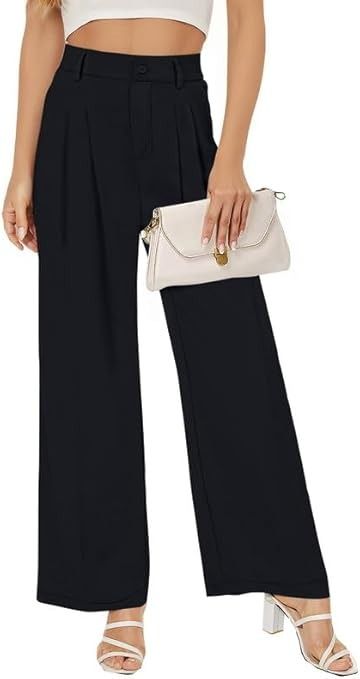 Buauty Wide Leg Dress Pants High Waisted Business Work Casual Pants Suit Long Straight Trousers Dressy Outfits Slacks Black at Amazon Women’s Clothing store Pants High Waisted, Wide Leg Dress Pants, Business Work, Pants Suit, Straight Trousers, Dressy Outfits, Amazon Women, Work Casual, Dress Pants