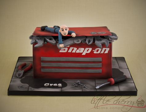 Toolbox Cake, Mechanic Cake, Tool Box Cake, Mickey Mouse Clubhouse Cake, Snap On Tools, Tool Cake, Birthday Cakes For Men, Cherry Cake, New Cake