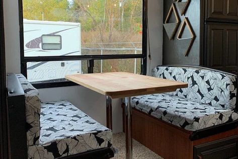 Rv Camper Cushion Covers, Rv Dinette Cushion Covers, Rv Dinette, Camper Cushions, Home Van, Van Rv, Diy Camper Remodel, Bench Seat Covers, Bench Covers