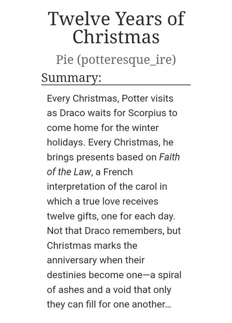 Drarry Christmas, Marauders Christmas, Fic Recs, Christmas Pie, The Marauders, Winter Holidays, True Love, Destiny, Bring It On