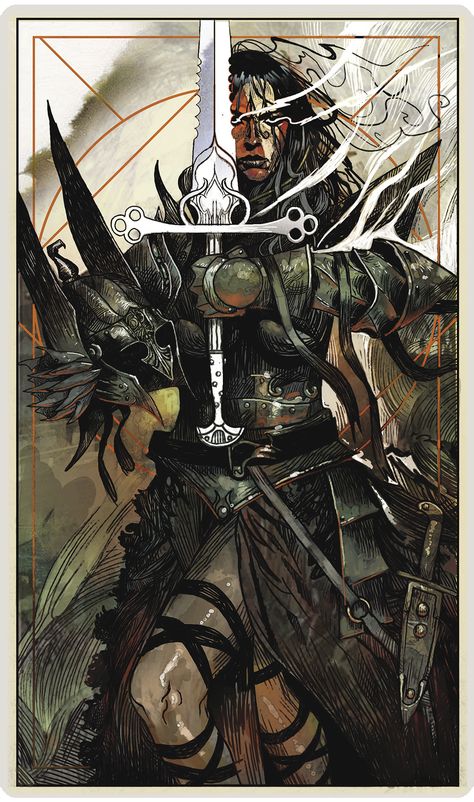 Dragon Age Inquisition Tarot Dragon Age Tarot Cards, Dragon Age Inquisition, Tarot Art, Fantasy Warrior, Fantasy Rpg, 판타지 아트, Fantasy Inspiration, Medieval Fantasy, Dragon Age