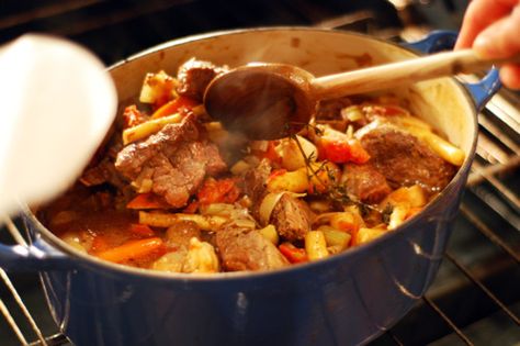 Oven braised beef stew from nomnompaleo ---will try this in the crock pot. Paleo Beef Stew, Braised Beef Stew, Carrot Parsnip, Oven Beef Stew, Lacinato Kale, Paleo Soup, Nom Nom Paleo, Lamb Stew, Paleo Beef