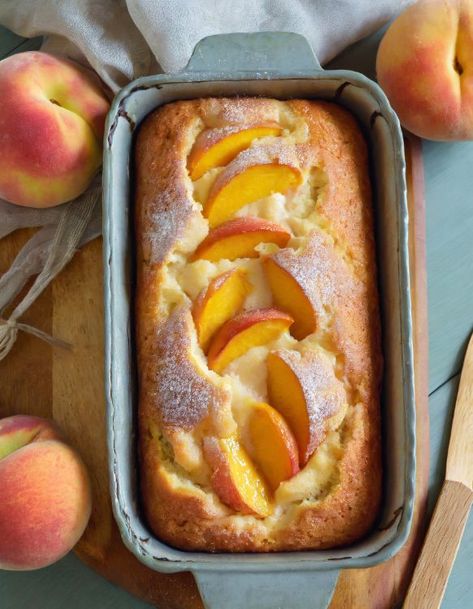 My daughter took one bite and bolted towards me, eager to know the recipe Cream Cheese Loaf, Peaches Cream Cheese, Cheese Loaf, Peach Bread, Peach Dessert Recipes, Peach Desserts, Peach Cream, Peach Recipe, Bread Recipes Sweet