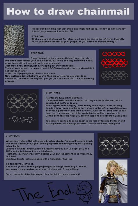 How to draw chainmail by Shin-ai.deviantart.com on @DeviantArt How To Draw Chains, Drawing Items, Dnd Reference, Skeleton Army, Army Drawing, Sketch Reference, Clothes Drawing, Drawing Styles, Digital Painting Techniques