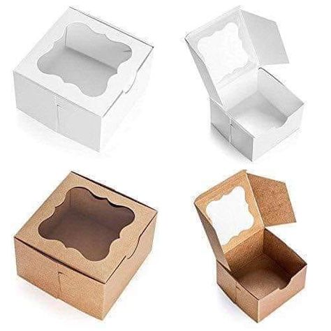 Caja para Galletas, Macarrons, Postre Individual etc. Mide 11x11x6 cm Small Cookie Box Ideas, Window Box Packaging, Pastry Box Ideas, Small Packaging Ideas, Box With Window Packaging, Pastry Box Packaging, Small Box Packaging, Packaging Cupcakes, Packaging For Cookies