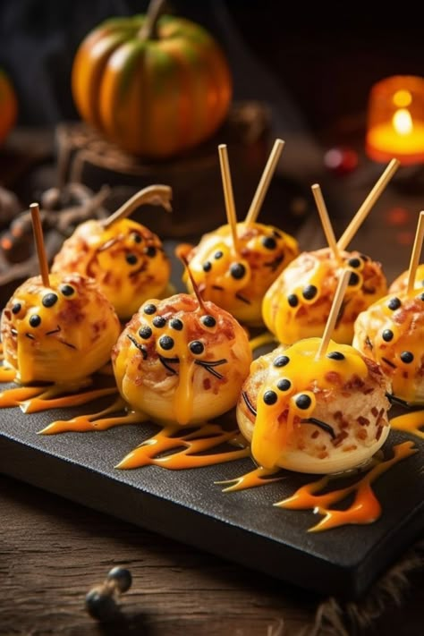 Get creative with these Halloween inspired dinner ideas. Whether you are planning a spooky Halloween bash or just frightfully fun dinner, I got you covered. Food For Party, Spooky Dinner, Halloween Pizza, Halloween Party Appetizers, Halloween Breakfast, Halloween Food Appetizers, Healthy Halloween Treats, Fun Dinner, Halloween Dishes