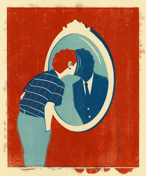 Mirror Illustration, Reflection Art, Soyut Sanat Tabloları, Arte Inspo, Welcome To The Party, Art And Illustration, Editorial Illustration, Magazine Art, The Mirror