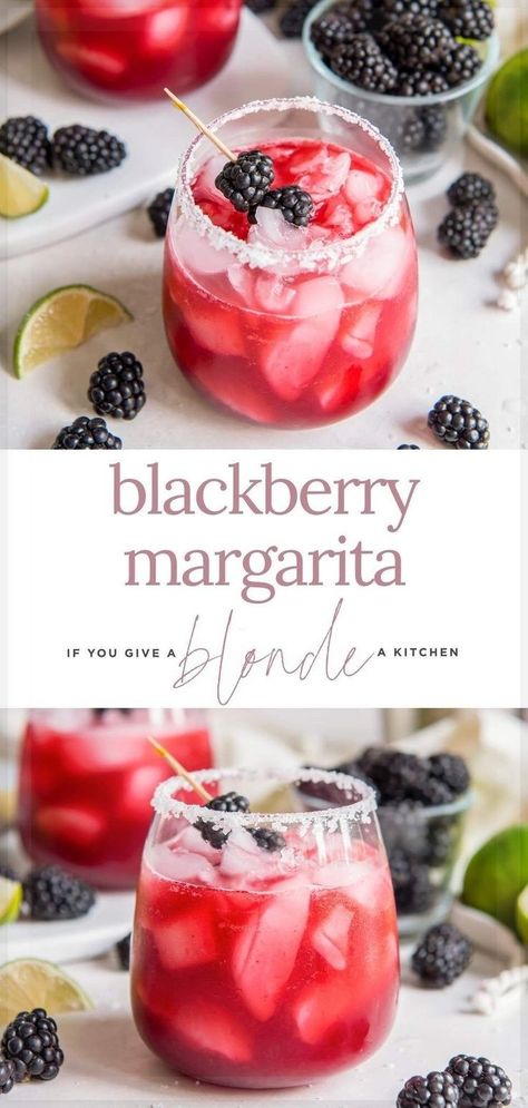 Blackberry Margarita Recipe, Drinks Alcohol Recipes Easy, Blackberry Cocktail, Blackberry Margarita, Cocktail Margarita, Easy Margarita Recipe, Easy Alcoholic Drinks, Easy Margarita, Mezcal Cocktails