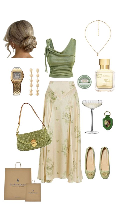 Sage green old money outfit inspo Outfit Old Money, Old Money Outfit, Money Outfit, Simple Fits, Green Outfit, Old Money, Sage Green, Diva, Money