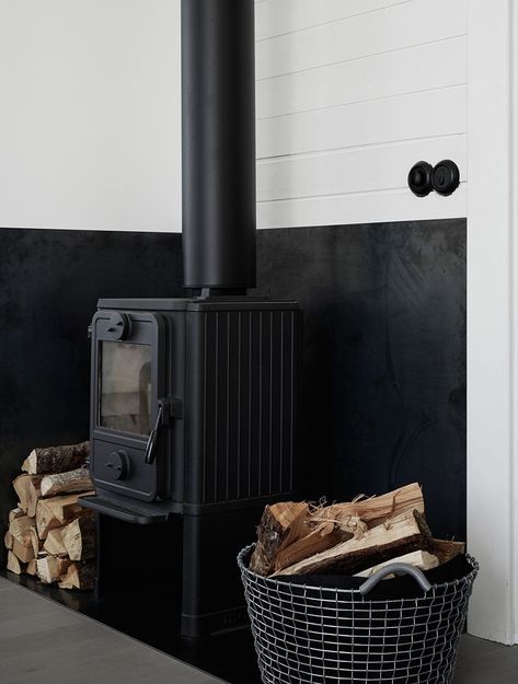 Another Peek Into the Impeccably Decorated Home of Swedish Stylist Pella Hedeby Corner Wood Stove, Wood Stove Surround, Wood Stove Hearth, Pella Hedeby, Wood Stove Fireplace, Gravity Home, Wood Heater, Stove Fireplace, Home Fireplace