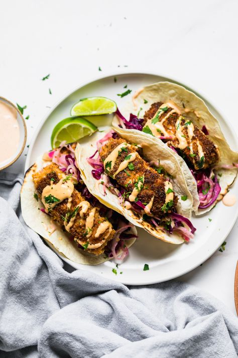 Quick Pickled Cabbage, Best Fish Taco Recipe, Marinated Fish, Chipotle Powder, Fish Marinade, Red Cabbage Slaw, Pink Sauce, Salmon Tacos, Pickled Cabbage