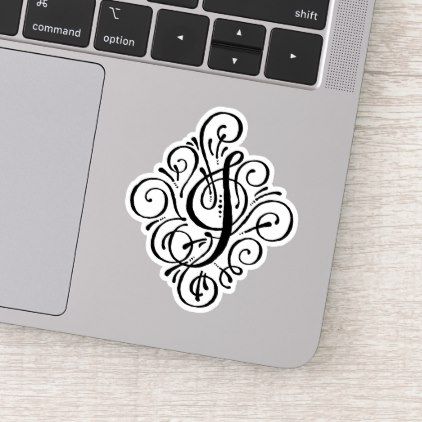 Letter I Initial Elegant Flourish Monogram Sticker V Letter Tattoo, Couples Monogram, Monogram Stickers, Sticker For Car, Idea Style, Letter W, Wedding Name, Letter N, Letter V