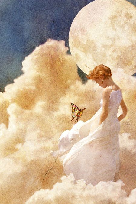 Moon Magic Lukisan Cat Air, Wow Art, Moon Magic, Arte Fantasy, Moon Art, Pics Art, A Butterfly, The Clouds, 그림 그리기