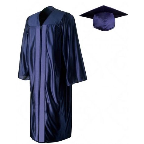 Shiny Navy Blue Cap Gown ($18) ❤ liked on Polyvore featuring accessories Graduation Robes, Caps And Gowns, Graduation Gown And Cap, Academic Regalia, Champagne Color Dress, Graduation Tassel, Graduation Cap And Gown, Gown Suit, Graduation Gown