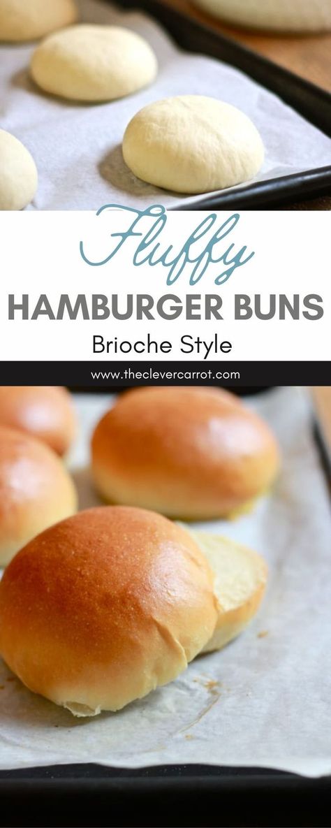 Fluffy Hamburger Buns, Bbq Sandwiches, Homemade Burger Buns, Burger Buns Recipe, Hamburger Bun Recipe, Homemade Hamburger Buns, Homemade Brioche, Homemade Buns, Easy To Bake