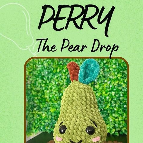 Lee’Cro & Stitch on Instagram: "🍐PERRY THE PEAR DROP- FREE PATTERN!🍐 NOTE: R26 Please SC In Remaining Sts After DEC🤍 So Excited To Release This! Can’t Wait To See Y’all Make Him! Please Tag Me So I Can See! 😍  - - Please Do Not Repost To Your Page Without Contacting me thank you! ⚠️  - - - - - - - #freepatternsamigurumi #freepatternsamigurumi #crochet #crochetaddict #crochetersofinstagram #yarnaddict #yarnlove #pear #crochetfruit" Pear Crochet Pattern Free, Crochet Food Plushies Pattern Free, Pear Crochet, Crochet Pear, Squishy Crochet, Crochet Craft Fair, Crochet Stuffies, Amigurumi Food, Food Plushies