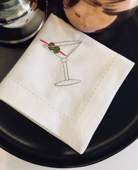 Tulip Embroidery, Martinis Drinks, Halloween Napkins, Thanksgiving Napkins, Easter Napkins, Monogrammed Napkins, Embroidered Napkins, Cloth Cocktail Napkins, Printed Napkins