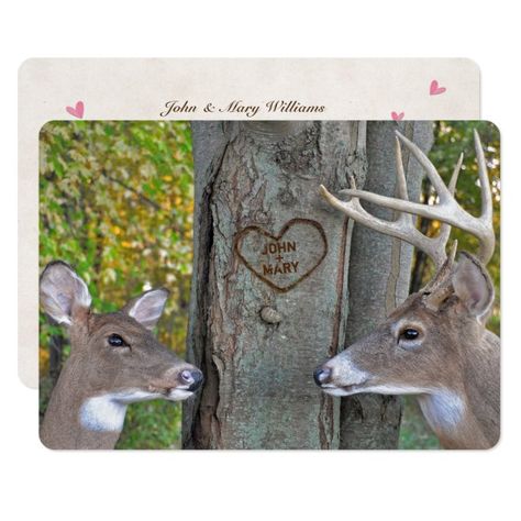 doe and buck by tree with carved heart anniversary invitation #party #anniversary #deer #heart #love #invitation Deer Heart, Stag And Doe, Deer Doe, Anniversary Invitation, Buck And Doe, Buck Deer, Invitation Party, Carved Heart, Frog Design