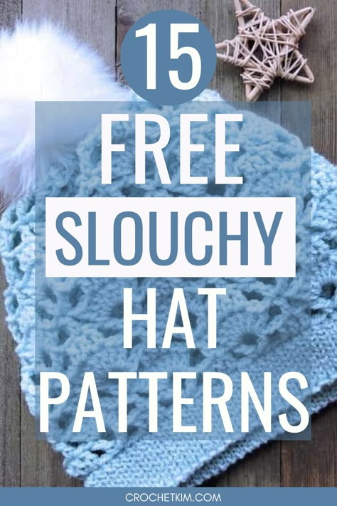 light blue slouchy crochet hat with white pom pom Hat Patterns Crochet Free, Light Weight Crochet Hat Pattern Free, Slouchy Beanie Crochet Pattern Free Slouch Hats, Easy Crochet Slouch Hat Pattern Free, Free Crochet Slouchy Beanie Pattern, Easy Slouchy Crochet Hat Free Pattern, Free Crochet Hat Patterns For Women Winter Slouchy Beanie, Free Crochet Slouchy Hat Patterns, Free Crochet Hats Patterns