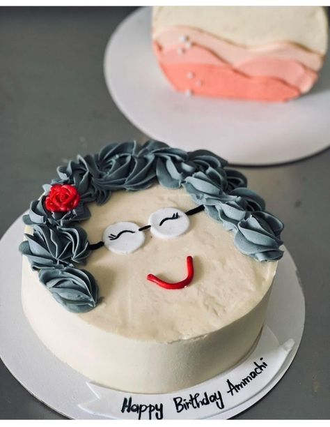 Simple Cake Designs For Grandma, Grandma Cakes Birthday, Grandmas Birthday Cake, Grandma Cake Design, Grandmother Cake Design, Cake Design For Grandma Birthday, Grandma Cake Ideas, Cakes For Grandma, Birthday Cakes For Grandma