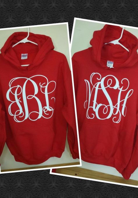 Monogram Hoodie Monogrammed Hoodie Personalized Hoodie | Etsy Monogram Clothes, Fall Tshirt Designs, Embroidery Hoodies, Monogramming Ideas, Monogram Hoodie, Crafting Corner, School Clothing, Cricket Projects, Monogram Shirt