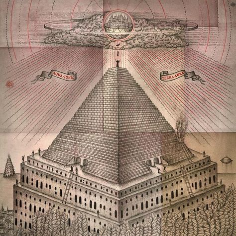 Daniel Martin Diaz on Instagram: "‘Lost Pyramid’ The idea of a lost pyramid, closely connected to the Tower of Babel, centers around ancient wisdom from the celestial universe a realm once available to early civilizations. It represents a fusion of lost technology and knowledge, now obscured to us." Daniel Martin Diaz, Lost Technology, Early Civilizations, The Tower Of Babel, Ancient Pyramids, Philosophy Of Science, Tower Of Babel, States Of Matter, Book Tshirts