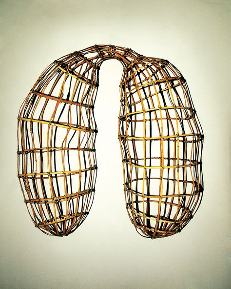 3. Silence, 46x26x53cm,  rattan, wire. 2004 Foundation Design, America New York, Ruth Asawa, E Textiles, Sculpture Inspiration, Cambodian Art, Big Basket, Organic Structure, Bamboo Art