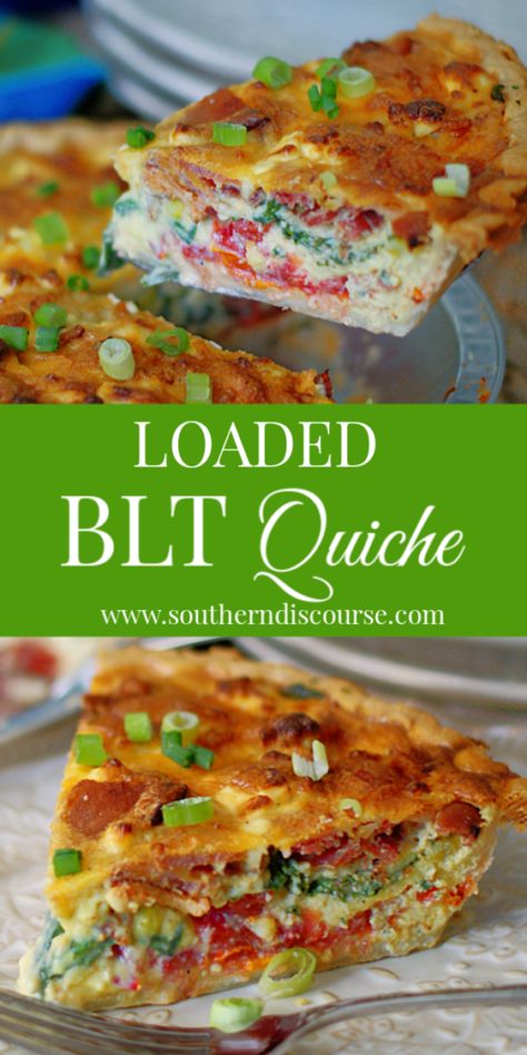 BLT Quiche - a southern discourse Breakfast For Supper, Breakfast Blt, Southern Discourse, Recipes Southern, Breakfast Quiche Recipes, Quiche Recipes Easy, Ultimate Breakfast, Breakfast Goodies, Egg Dishes