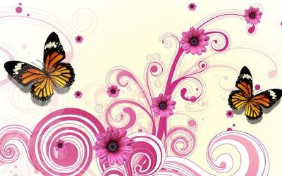 Butterflies and pink daisies wallpaper 2000s Twitter Header, Frutiger Aero Header, Chromebook Wallpaper Y2k, Mcbling Banner, 2000s Banner, Frutiger Aero Widgets, 2000s Wallpaper, Frutiger Metro, Girly Graphics