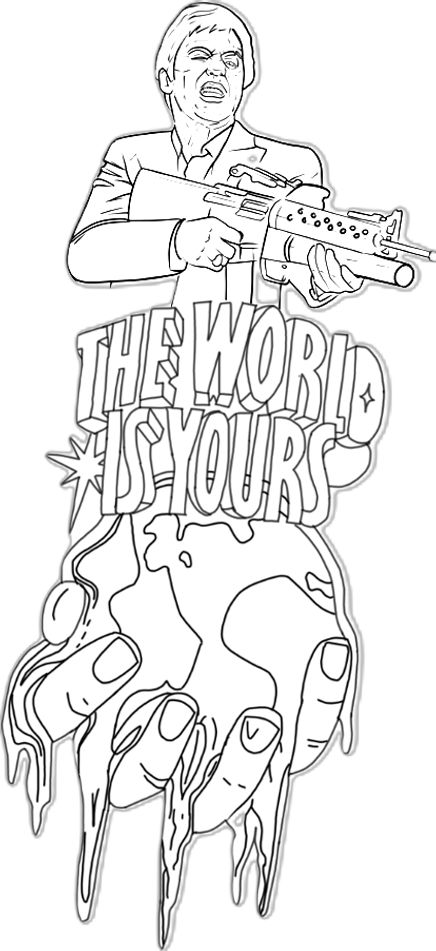 Chest Tattoo Sketches For Men, World Is Yours Scarface, The World Is Yours Scarface, Scarface Tattoo, Unique Half Sleeve Tattoos, Half Sleeve Tattoos For Guys, Rap Quotes, Tat Ideas, Doodle Sketch