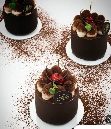 Patisserie Fine, Mini Torte, Salty Cake, Black Forest Cake, Small Cakes, Savory Cakes, Gourmet Desserts, Forest Cake, Fancy Desserts