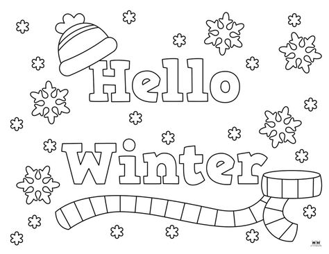 Choose from a wide variety of winter coloring pages for hours of indoor fun during the winter months! All pages can be printed from home. 100% FREE. Hello Winter Coloring Pages, Winter Cards For Kids, Winter Colouring Sheets, Winter Colouring Pages, Winter Coloring Pages For Kids, Ornament Coloring, Christmas Ornament Coloring Page, Winter Coloring Pages, Class Board