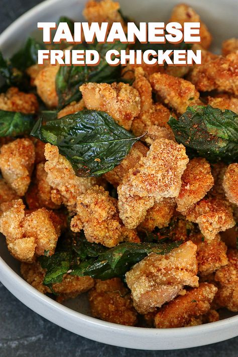 Taiwanese Chicken, Taiwanese Fried Chicken Recipe, Taiwanese Fried Chicken, Taiwanese Recipes, Fried Chicken Ingredients, Chicken Fried Chicken, Sweet Potato Flour, Chinese Cake, Comfort Meals