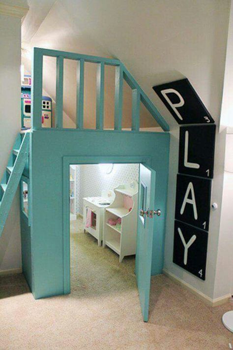 Play area Attic Renovation Ideas, Murphy Bed Ikea, Attic Playroom, Basement Playroom, Playroom Design, Attic Storage, Attic Renovation, Attic Remodel, Attic Bedroom