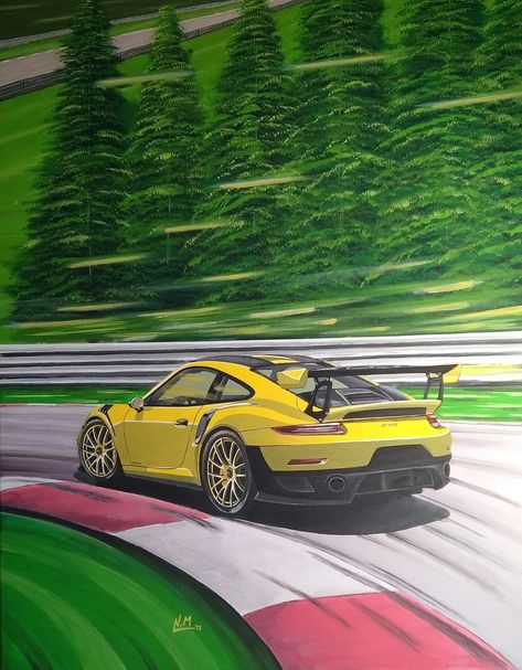 Porsche GT2RS on track .. acrylic painting on canvas #porsche #porsche911 #porschegt2rs #porschepaintings #porschesport #luxurycars #sportscars Car Painting Canvas, Porsche Gt2 Rs, Kid Friendly Travel Destinations, Valentine Photography, Kid Friendly Trips, Acrylic Painting On Canvas, 2d Art, Car Painting, Painting Canvas