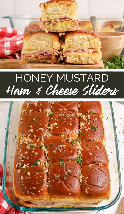 These Honey Mustard Ham and Cheese Sliders are a perfect blend of sweet and savory that promises to be a crowd pleaser. via @familyfresh Honey Mustard Sliders Hawaiian Rolls, Mustard Sauce For Ham, Ham Slices Recipes, Honey Mustard Ham, Honey Mustard Turkey, Ham Sliders Recipes, Sliders Recipes Turkey, Ham Sauce, Sliders Recipes Hawaiian Rolls