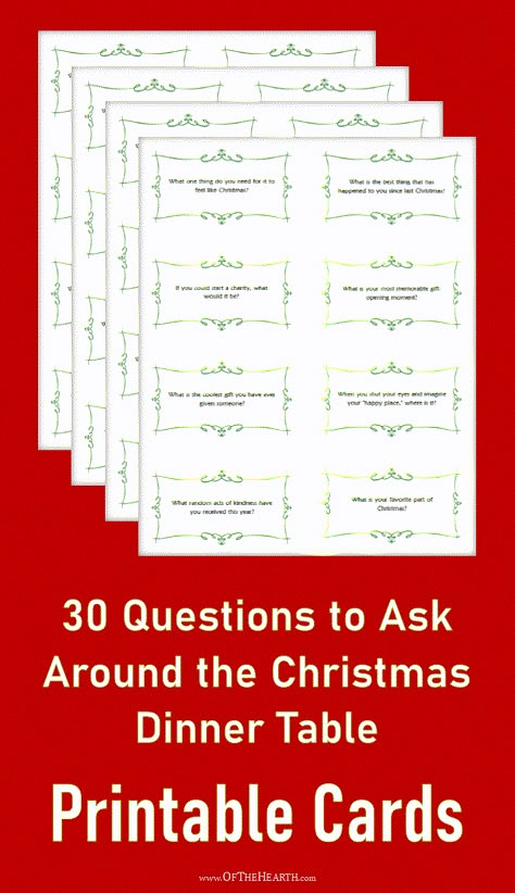 Family Conversation Starters, Jesse Tree Advent, Christmas Questions, 30 Questions, Wedding Questions, Favorite Christmas Songs, Conversation Cards, Christmas Dinner Table, Christmas Dinner Party