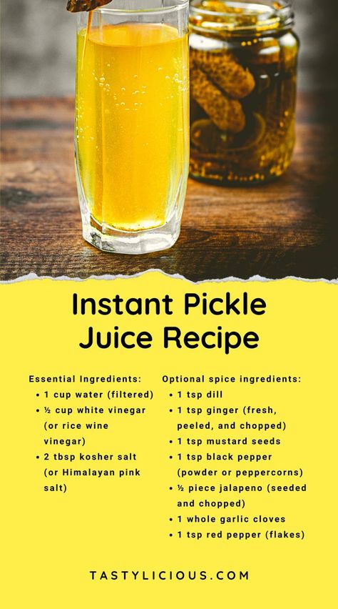 Easy Pickle Juice Recipe | Homemade Pickle Juice Recipe | how to make pickle juice for cramps | pickle juice recipe for drinking | easy dill pickle juice recipe | pickle juice recipe for cucumbers Homemade Pickle Brine, Pickled Brine Recipe, How To Make Pickle Juice To Drink, Frozen Pickle Juice, Diy Pickle Juice, How To Make Pickle Juice, Honey Mustard Pickles Recipe, Chicken In Pickle Juice Recipe, Dill Pickle Brine Recipe