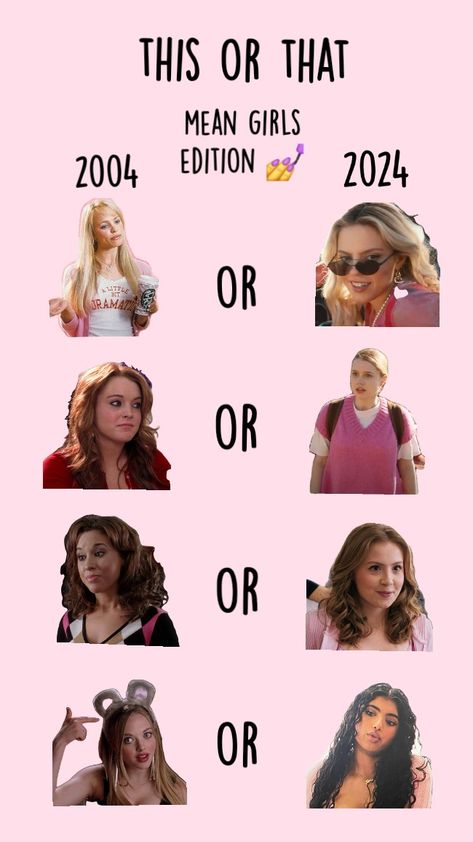 mean girls this or that 💅 #meangirls #thisorthat #blowup #fyp Mean Girls Quiz, Mean Girls Rules, Mean Girls Plastics, Mean Girls Meme, Mean Girls Humor, Mean Girl, Roblox Dress, Girl Film, Fav Movie