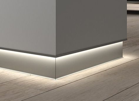 Skirting Lighting, Skirting Design, Modern Baseboards, Baseboard Styles, Hidden Lighting, Home Lighting Design, Cove Lighting, Lan Can, Indirect Lighting