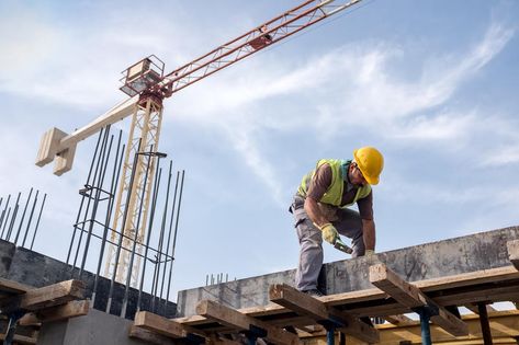 Man working on scaffolding. Brick Repair, Dangerous Jobs, Safety Courses, Construction Safety, موارد بشرية, General Construction, المملكة العربية السعودية, Construction Services, Construction Worker