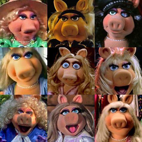 The Many Faces of Piggy | Muppets Mrs Piggy Muppets, Piggy Muppets, Miss Piggy Muppets, Kermit And Miss Piggy, Sesame Street Muppets, Silly Puppets, Fraggle Rock, The Muppet Show, Muppet Babies